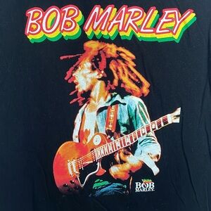 Bob Marley Graphic TShirt Black Size Medium